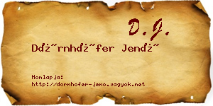 Dörnhöfer Jenő névjegykártya