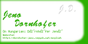 jeno dornhofer business card